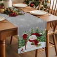 thumbnail image 2 of Burlap Table Runner 70 Inches Long,Xmas Snowman Pine Tree on Gray Non-Slip Kitchen Table Runners for Dining Room Everyday Use Party Table Decorations Winter Snowflake Yellow Star, 2 of 9
