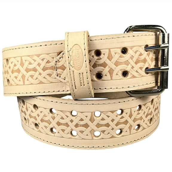 Leather Carpenters Tool Belt - Embossed Celtic and Stitched
