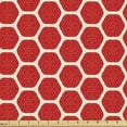 thumbnail image 1 of Asbtract Sofa Upholstery Fabric by the Yard, Print of Dotted Hexagon Strawberry Exterior Themed Geometric Shapes, Decorative Fabric for DIY & Home Accents, 3 Yards, Mint Green and Coral by Ambesonne, 1 of 4