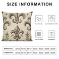 thumbnail image 5 of GOSMITH  Fleur De Lis Throw Pillow Cushion Cover, Heraldic Pattern with Fleur-de-Lis and Crowns Tiara Coat of Arms Knight, Decorative Square Accent Pillow Case, Beige Taupe, 5 of 5