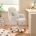 thumbnail image 5 of Home Office Chair Velvet Vanity Chairs Cute Makeup Desk Chair with Wheels Mid Back Computer Chairs Height Adjustable Small Swivel Rolling Task Chair, 5 of 12