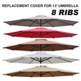 thumbnail image 2 of Sunrise 13ft 8 Ribs Outdoor, Patio Umbrella Cover Canopy, Replacement Cover Top, Taupe (Cover Only, Umbrella Frame not Included), 2 of 2