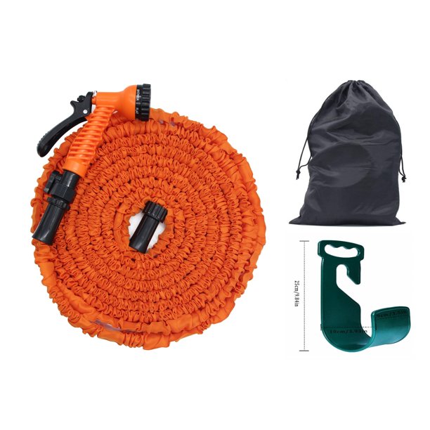 Expandable Water Hose 3 Times Expanding Flexible Lightweight Magic Hose Bundle Of Nozzle Wall Hanger For Washing Car Watering Home Garden 100ft Orange Walmart Com Walmart Com