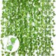 thumbnail image 2 of 12 hojas de hiedra falsas de 6,5 pies, guirnaldas artificiales, plantas colgantes verdes, vid para decoración de pared del dormitorio, decoración de boda, fiesta, habitación, cosas estéticas, 2 of 5
