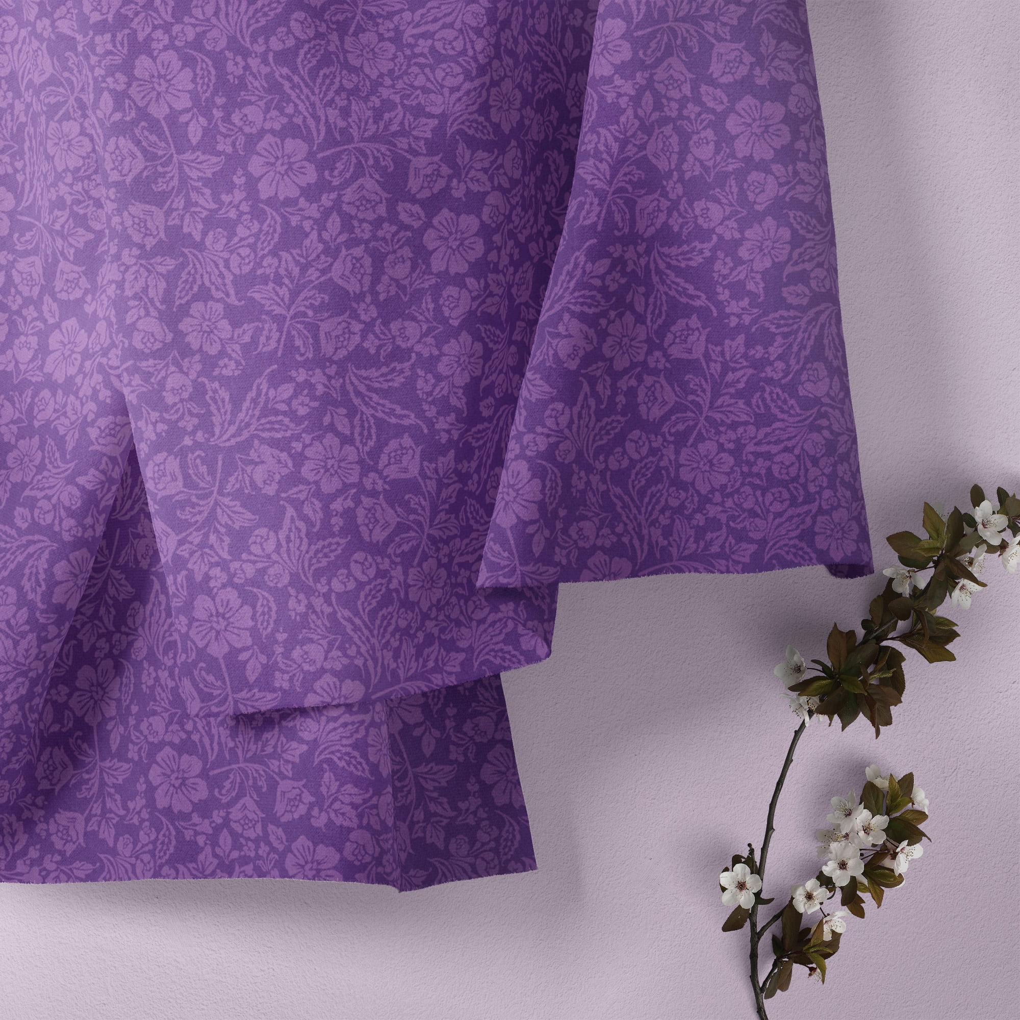 Waverly Inspirations Cut by the Yard 100% Cotton Paris Floral, Purple , 44" Wide for Quilting & Sewing