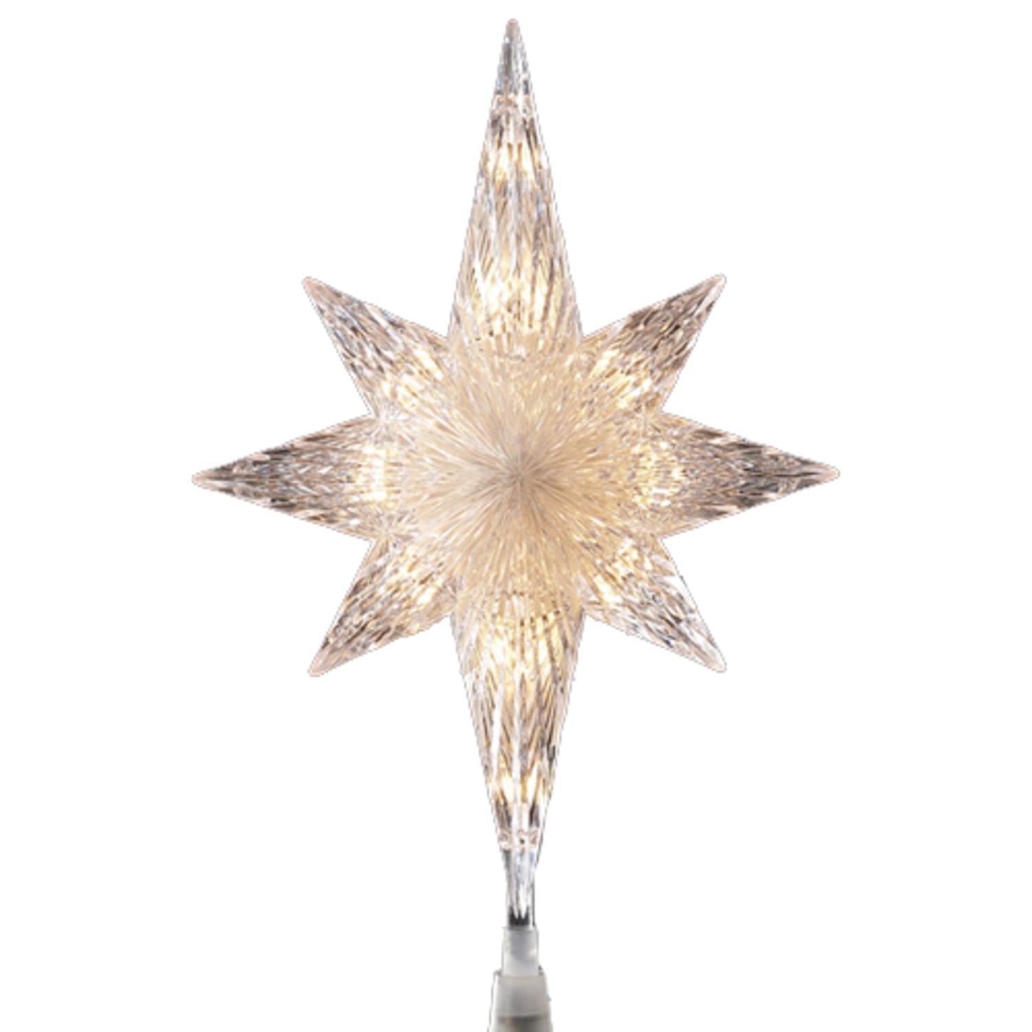11" Fanciful Lighted Star of Bethlehem Christmas Tree Topper Clear
