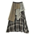 thumbnail image 3 of TIANZEN Color Plaid Midi Skirt For High Waist Elastic Waistband A Line Pleated Flowy Casual Fall Fashion Skirt Chiffon Skirts for Women Women's Skirt Suits for Work, 3 of 3