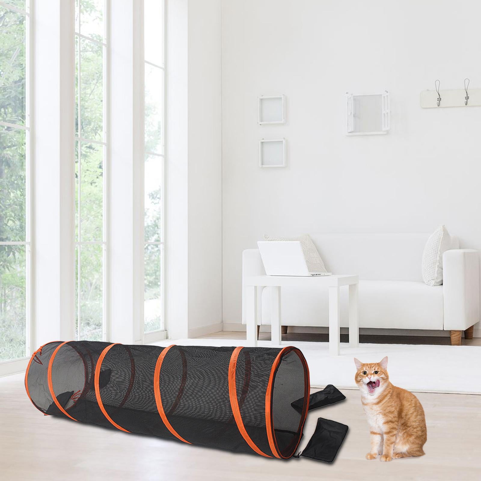 Collapsible Cat Tunnel Tube Playing Tent Exercising Running Hiding Puzzle Interactive Cat Toys Cat Passage for Puppy Rabbits Indoor Cats Dog