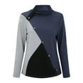 thumbnail image 4 of ICHUANYI Clearance Fashion Women's Casual Long Sleeve Round Neck Patchwork Ladies Tops Sweatshirts ICHUANYI "ICHUANYI", 4 of 5