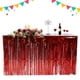 thumbnail image 2 of Falda de mesa de papel de aluminio con flecos metálicos, cortina de mesa de oropel para fiesta de Luau, cumpleaños, aniversario de verano, decoración de mesa navideña seitruly JJ15657-05, 2 of 4