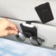 thumbnail image 1 of Caja de almacenamiento de visera de cuero de gamuza con clip para gafas de coche | Porta gafas de sol con organizador de tarjetas y billetes | Accesorio interior para guardar gafas y objetos pequ, 1 of 5