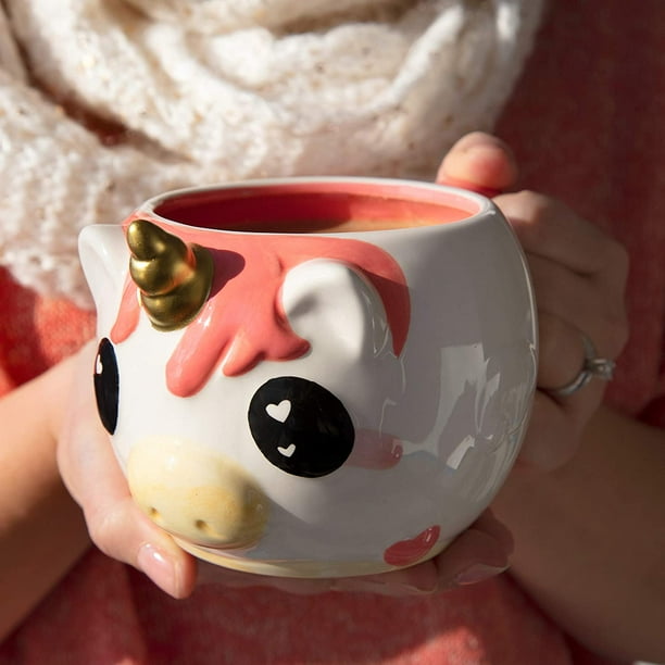 Glitter Galaxy Unicow Coffee Mug - MeeMee the Pink Unicorn Cow - 16 oz