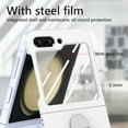 thumbnail image 5 of Dteck for Samsung Z Flip 5 Case, Shockproof Ring Stand Slim Full Body Case with Built-in Screen Protector Protective Hard Case for Samsung Galaxy Z Flip 5,White, 5 of 9