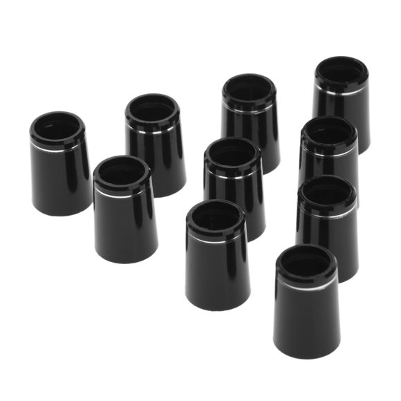 MUXSAM 10 casquillos cónicos de golf negros .370 compatibles con eje de hierro universal con un solo anillo plateado