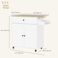 thumbnail image 2 of Rolling Kitchen Island with Drop Leaf, White Kitchen Storage Cart with Drawer, Cabinet, Spice Rack & Towel Bar, Mobile Breakfast Table for Small Kitchen & Dining Area, 41.7"W, 2 of 7