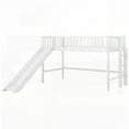 thumbnail image 5 of Twin Size Pine Wood Low Loft Bed with Ladder and Slide, White, Bedroom, 5 of 10