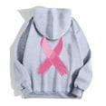 thumbnail image 6 of Women's Zip Up Hoodie Cancer Awareness Pullover Long Sleeve Casual Jacket with Pocket and Drawstring for Everyday Wear, 6 of 6