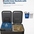 thumbnail image 5 of Garvee 15.85 Gallon Stainless Steel Double Trash Can with Lid, Step-on Recycling Bin, Black, 5 of 6