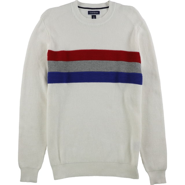 Suéter de rayas para hombre de Club Room, color blanco roto, XXL