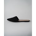 thumbnail image 2 of J. Adams Lennox Mules for Women - Black Vegan Leather Pointed Toe Slides, 2 of 6