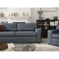thumbnail image 4 of Roundhill Furniture Sakan Leather Upholstered 3-Piece Living Room Set, Sofa Loveseat and Cutler Chair, Blue, 4 of 14