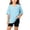 Light Blue, variant on Girls 2pc Outfits Summer Short Sleeve V Neck Drop Shoulder T-Shirts Basic Leggings Shorts Sets Light Blue 12-13 Years