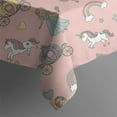 thumbnail image 5 of Pink Princess Unicorn Pattern Square Tablecloth,Waterproof Square Table Cover,Wipeable Spillproof Washable Table Cover for Home Kitchen Party Decor 60"x60"(152x152cm), 5 of 6