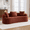 Red, variant on ATHOPE 86" Curved Cloud Couch, Boneless Sofa for Small Space, Plush Teddy Fabric Modern Couch with 3 Throw Pillows, Comfy Floor Love Seat for Living Room, Bedroom, Red