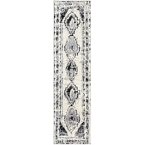 Rugs.Com Tagine Collection Rug – 8 Ft Runner Black And White Medium-Pile Rug Perfect For Living Rooms, Kitchens, Entryways