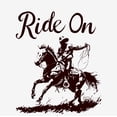thumbnail image 4 of Cowboy "Ride On" Adult White Crew Neck Short Sleeve Tee-XS, 4 of 4