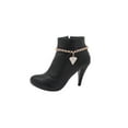 thumbnail image 3 of Women Gold Metal Chain Boot Bracelet Shoe Bling Diamond Shape Charm, 3 of 8