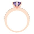 thumbnail image 4 of 1.71ct Round Cut Purple Alexandrite 14k Pink Rose Gold Engraving Statement Bridal Wedding Designer Ring Size 6.5, 4 of 5