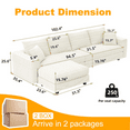thumbnail image 2 of Alvantor 4-Seat Sofa with Movable Ottomans 102" W Corduroy Upholstered Deep Seat Couches L Shaped Convertible Chaise for Living Room, Apartment Beige, 2 of 9