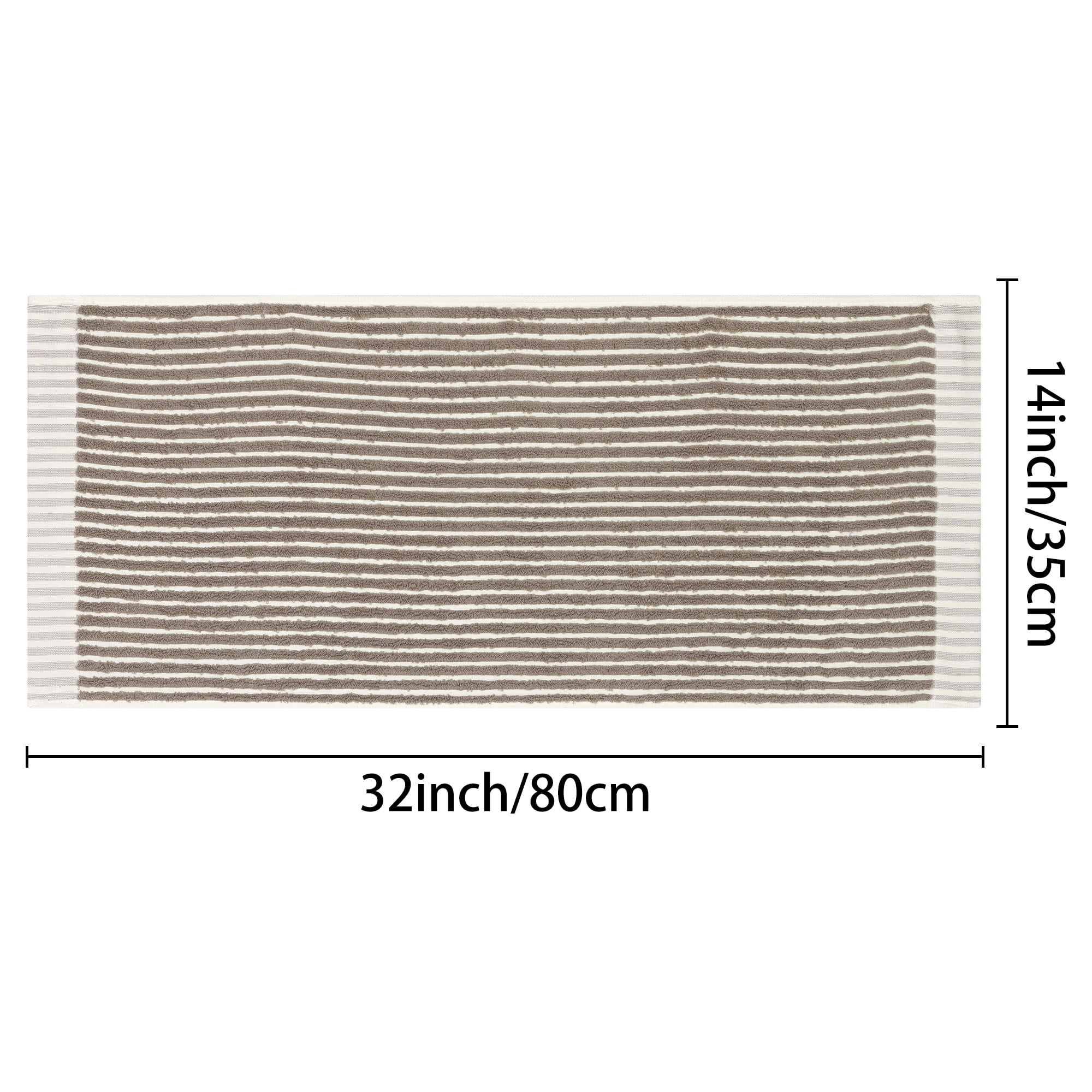 Unique Bargains Cotton Striped Hand Towels Soft Quick Drying Kitchen Towel 14" x 32" Khaki 4pk