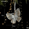 thumbnail image 3 of Personalization Clear Glitter Acrylic Bell Snowflake Butterfly Reindeer Ornament, Transparent Pendant Christmas Tree Scene Decoration Props, Glitter Christmas Pendant Decor, 3 of 3