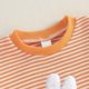 thumbnail image 5 of Las Niñas Serán Niñas Bruja Camisa de Verano Niñas Elegante Tejido Traje Cuello Redondo Manga Corta Bordado Rayas Camiseta Dos Piezas Pantalones Conjunto, 5 of 9
