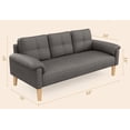 thumbnail image 6 of Lofka 69" 3-Seater Loveseat Sofa with 3 Pillows - Couch for Small Spaces, Apartment, Office, Bedroom, Dark Gray, 6 of 6