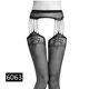 thumbnail image 1 of Medias de lencería Sexy para mujer, liguero, medias elásticas a rayas, medias de red negras, medias transparentes hasta el muslo, pantimedias dropship Tan Jianjun unisex, 1 of 2