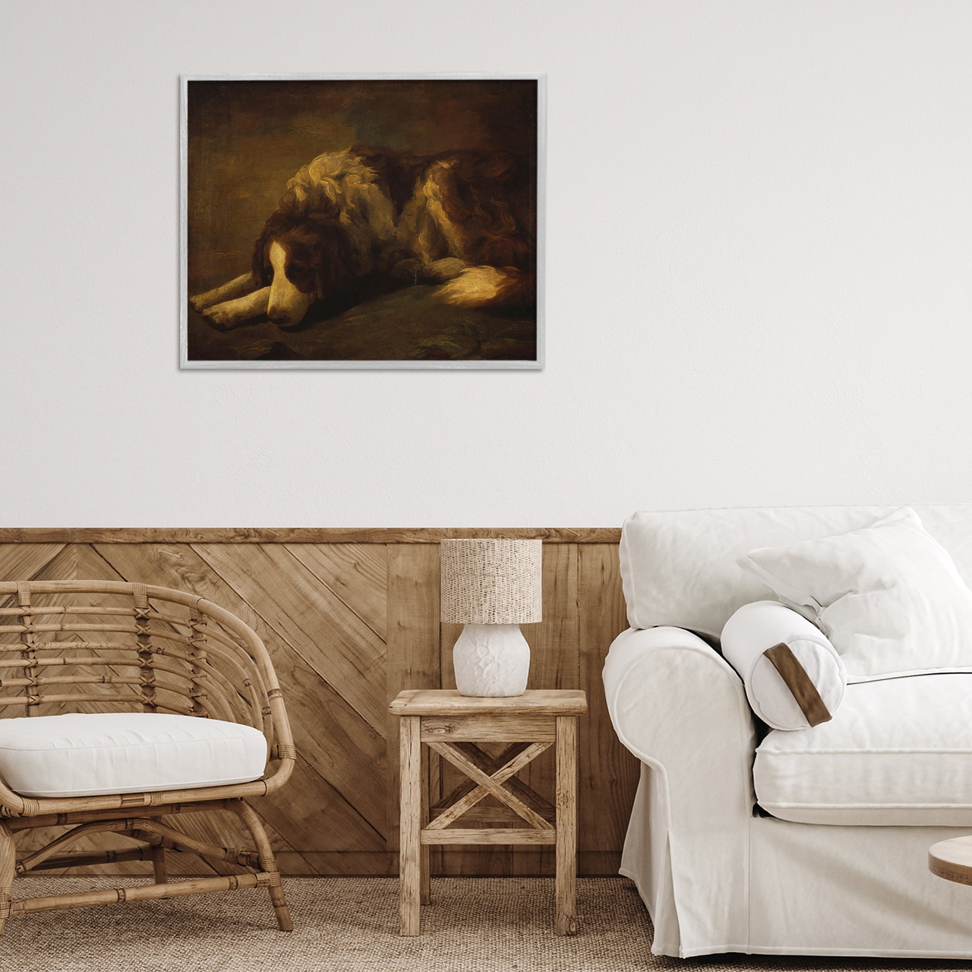 Stupell Industries Dim Lighted Classic Dog Gray Framed Giclee Art, design by Lil' Rue