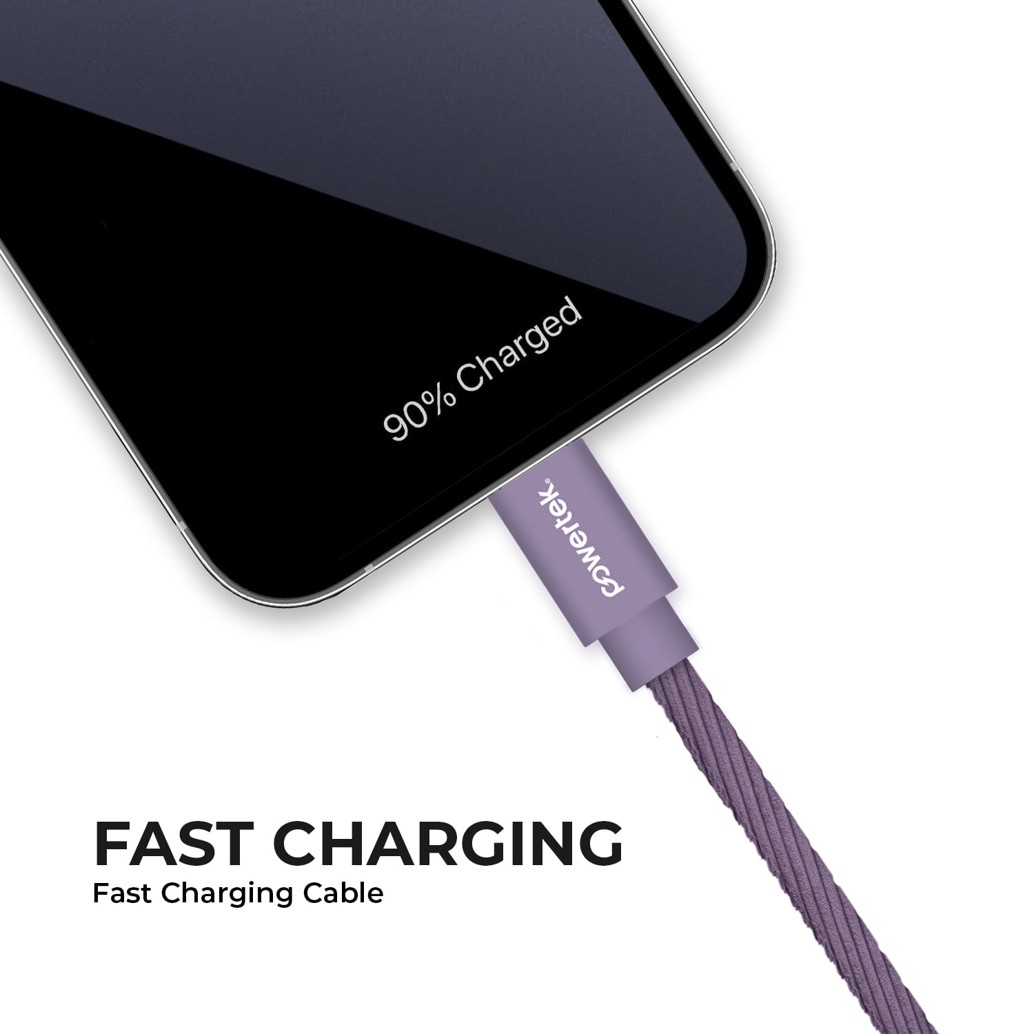 Liquipel Powertek Corduroy USB-A to Lightning - Purple
