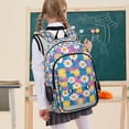 thumbnail image 7 of FORMRS School Backpack 17" Student Travel Bag with Laptop Compartment, Blue Checkered Daisy, 7 of 7