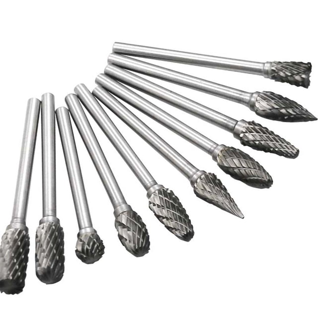 Scienceny Herramienta rotativa de fresado de carburo de tungsteno con vástago de 1/8 , 10 unidades, herramientas rotativas de corte de diamante doble, Herramientas y ferretería Scienceny GJ4225-01B