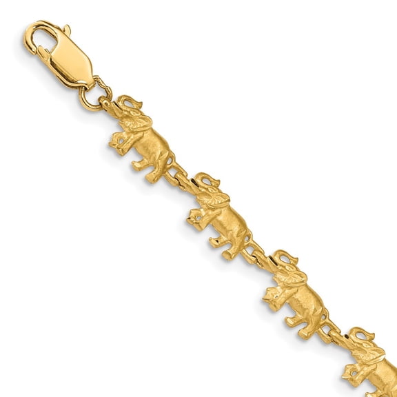 14k Yellow Gold Bracelet Fancy mm 7 in Elephant