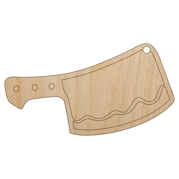 Butcher's Meat Cleaver Wood Holiday Christmas Tree Ornament Unfinished DIY Pre-Drilled Craft