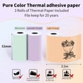 thumbnail image 3 of T02/M02X Colorful Thermal Sticker Paper Roll Self-adhesive Black Character on Mint Green/Purple/Orange,50mm x 3.5m Set 11, 3 of 6