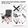 thumbnail image 3 of LAUSAINT HOME Oversized Camping Chairs, Full Padded Outdoor Folding Chair with Cup Holder, Gray, 3 of 7