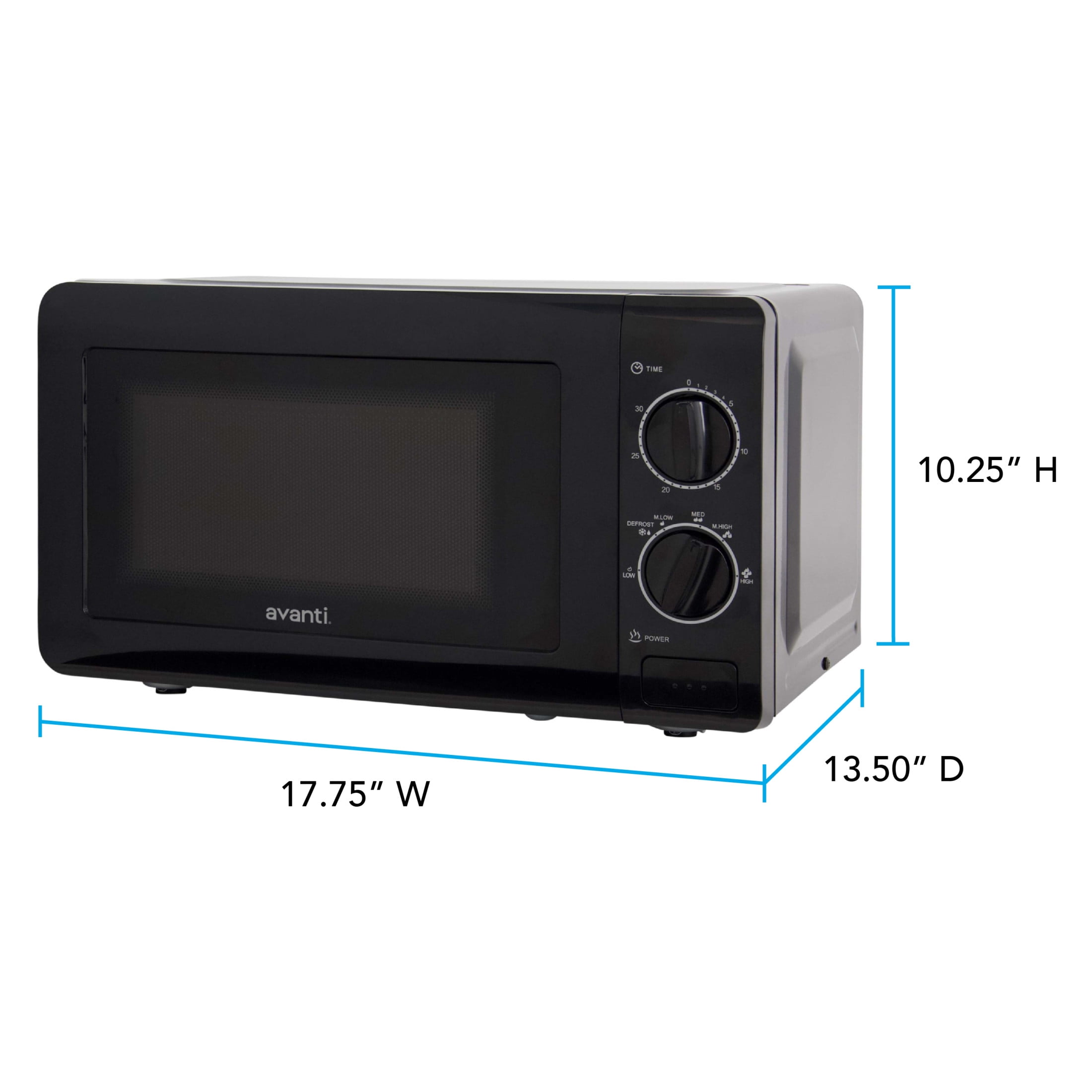 Avanti Microwave Oven with Mechanical Dials, 0.7 cu. ft., in Black (MM07V1B)