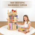thumbnail image 3 of Rotating Bookshelf, Solid Pine Wood Spinning Bookshelf Tower 5 Tier, 360° Revolving Bookcase for Kids, Multi-Functiona Corner Round Turning Book Shelf Organizer for Small Spaces, 3 of 5