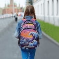 thumbnail image 6 of ALAZA Waves Purple Backpack Elementary School Bag Bookbag Travel Rucksack, 6 of 7
