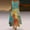 Yellow, variant on SMihono Summer Boho Maxi Dress for Women Plus Size Women Fashion Printed Casual Gradient Round-Neck Sleeveless Plus Size Long Dress Beach Swing Sundress